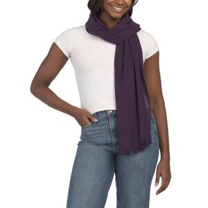 TESMA Plum Made In Italy Cashmere And Wool Blend Scarf
